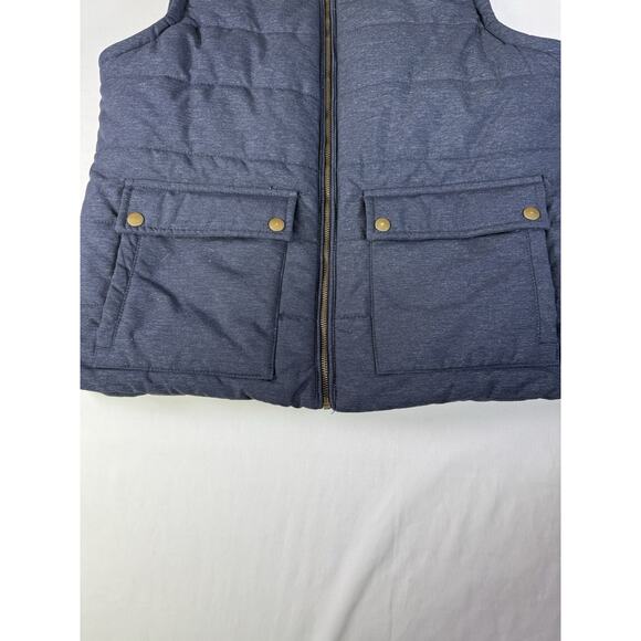 H&M Men's Padded Vest Size 44R Zip Up Front Pockets Polyester Color Blue Navy - Picture 2 of 9
